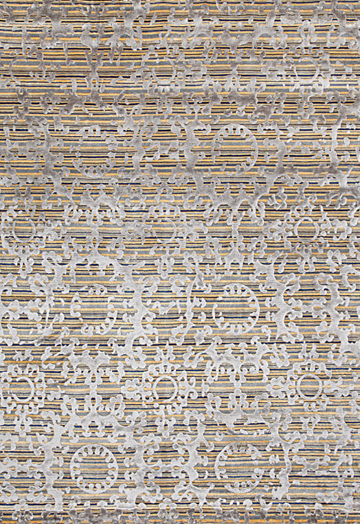 Luxury hand knotted carpet made from Wool & Botanical Silk