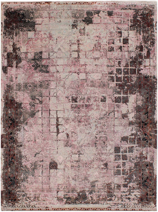 Luxury hand knotted carpet made from Wool & Pure Silk