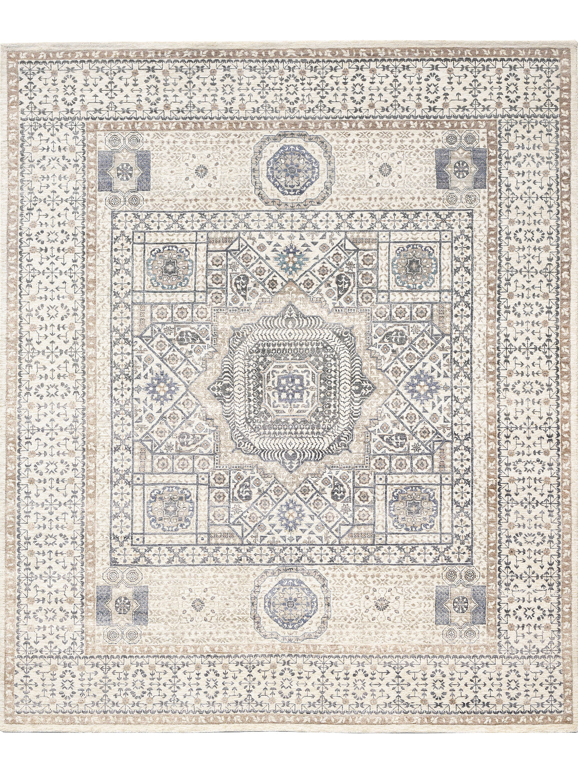 Luxury hand knotted carpet made from Wool & Bamboo Silk