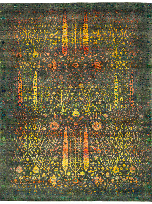 Luxury hand knotted carpet made from Wool & Bamboo Silk