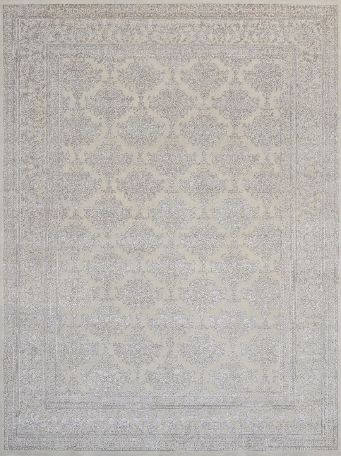 Luxury hand knotted carpet made from Wool & Bamboo Silk
