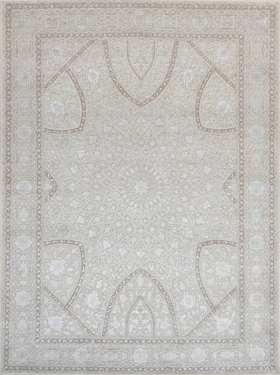 Luxury hand knotted carpet made from Wool & Bamboo Silk