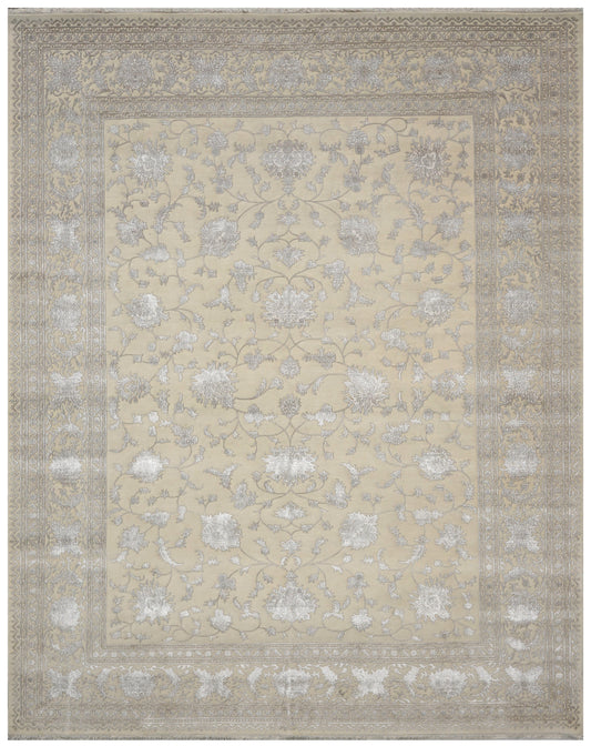 Luxury hand knotted carpet made from Wool & Botanical Silk