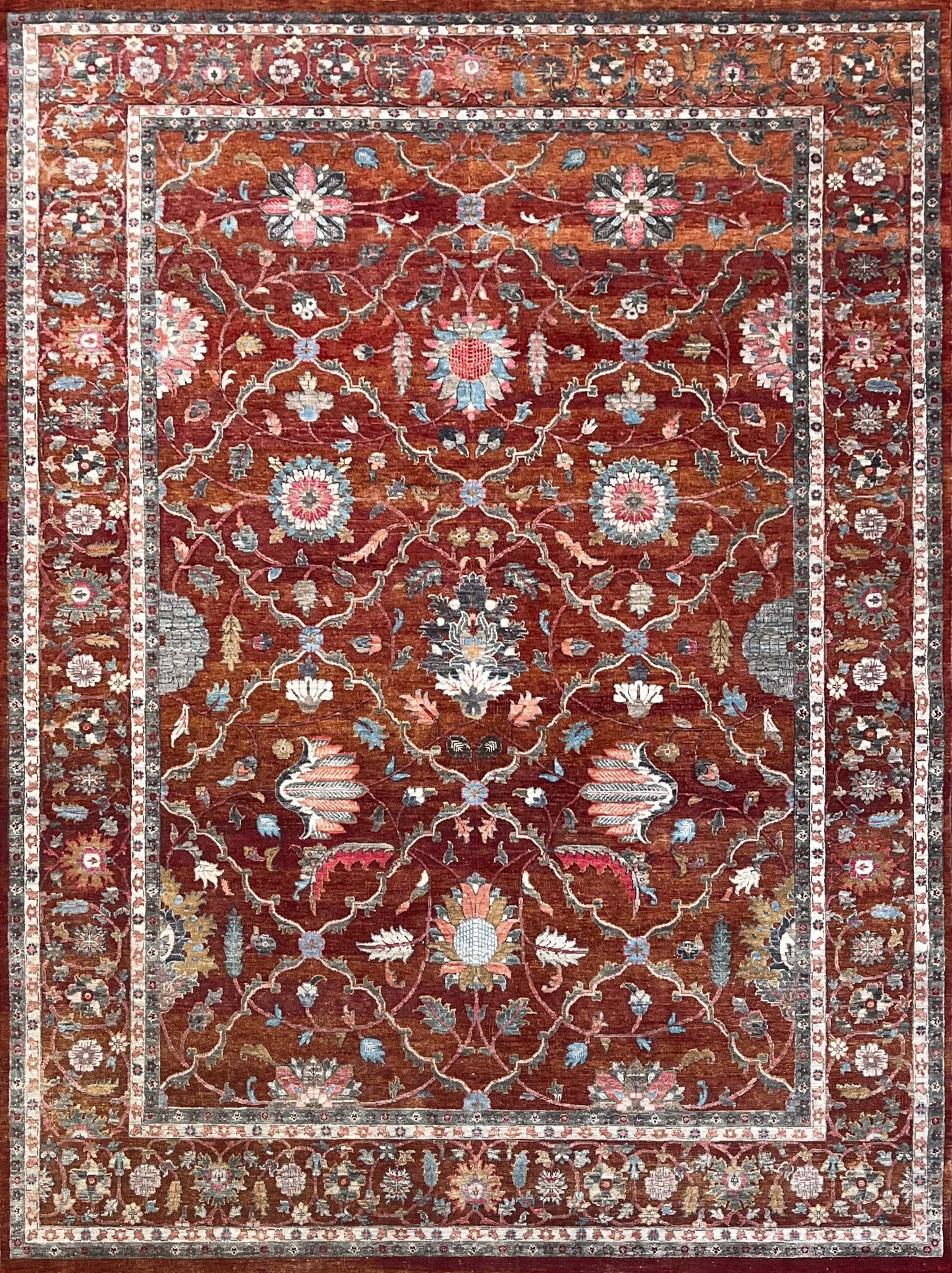 Luxury hand knotted carpet made from Wool & Bamboo Silk