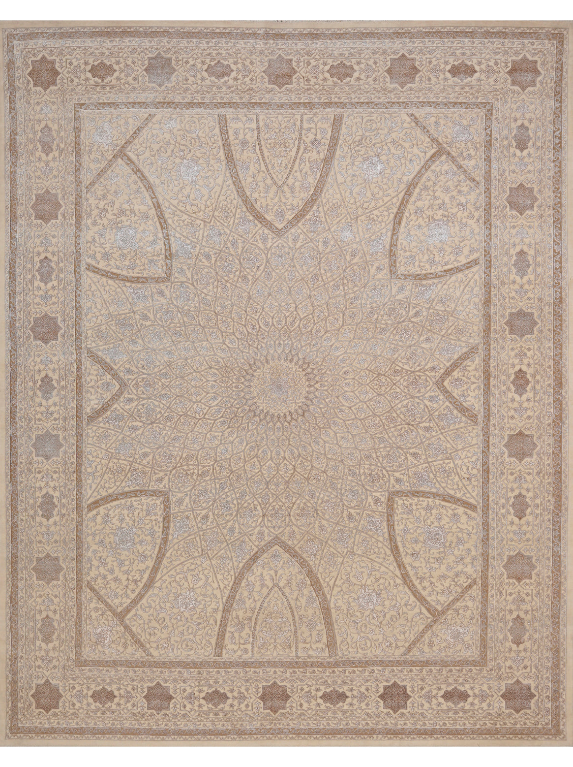 Luxury hand knotted carpet made from Wool & Bamboo Silk