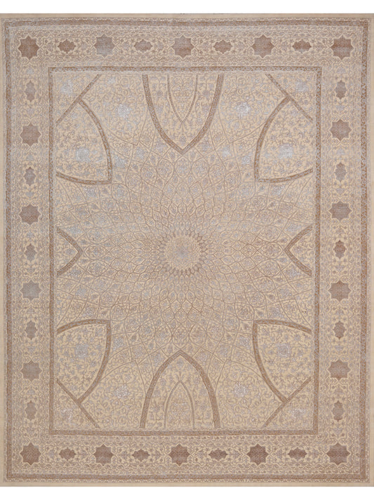 Luxury hand knotted carpet made from Wool & Bamboo Silk