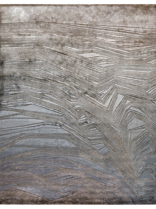 Luxury hand knotted carpet made from 100% Botanical Silk