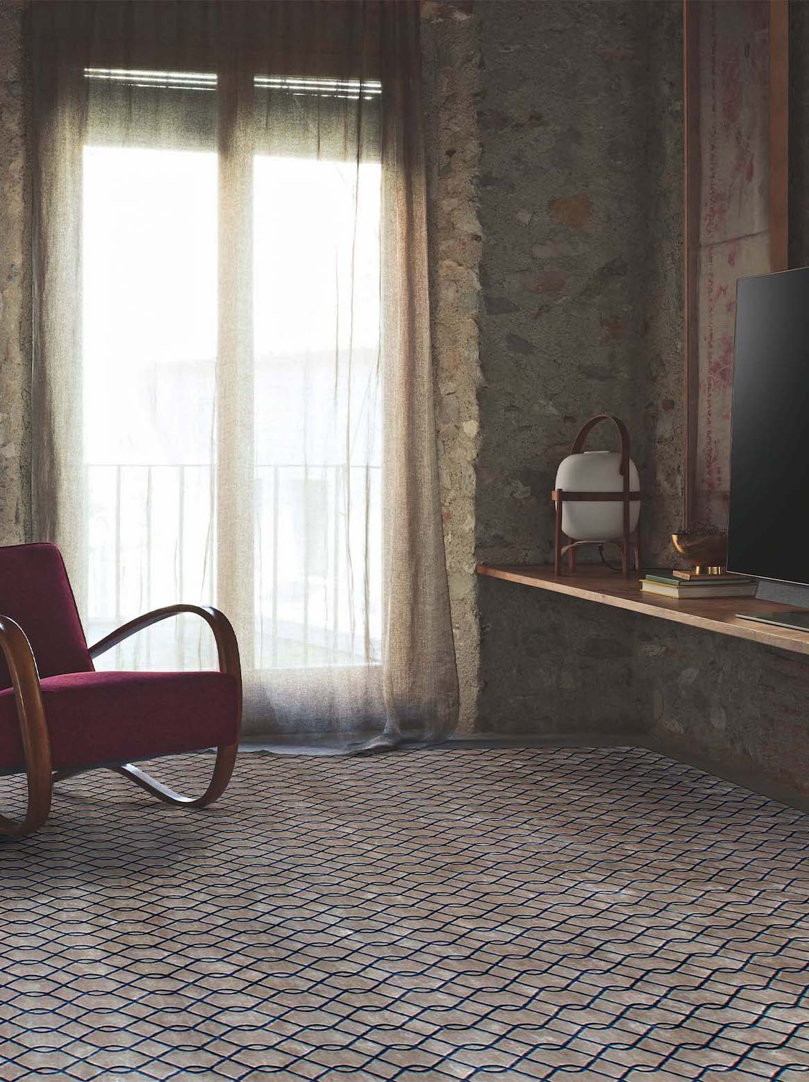 Product: Luxury Carpet | Color: Beige Blue | Size: 5'6" x 8'