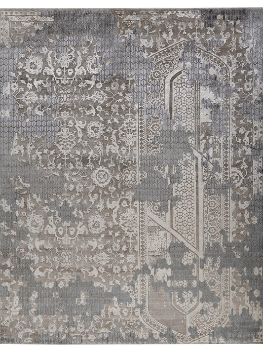 Luxury hand knotted carpet made from Wool & Botanical Silk