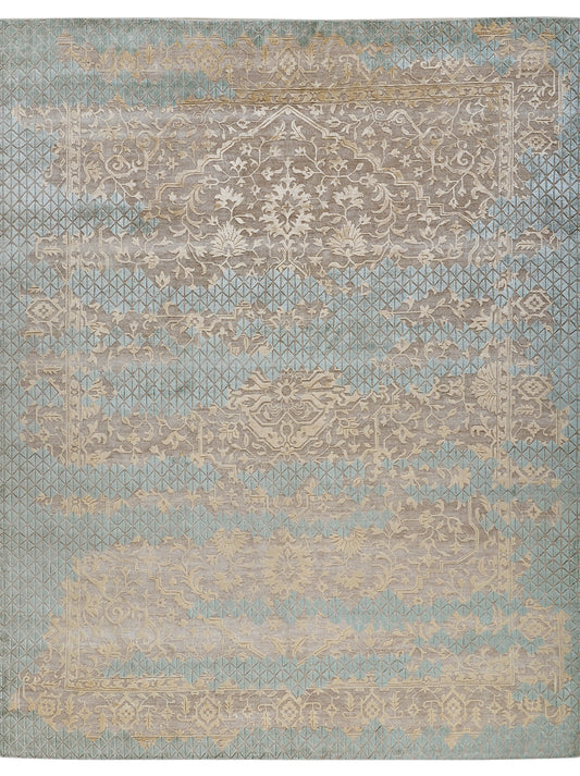 Luxury hand knotted carpet made from Wool & Botanical Silk