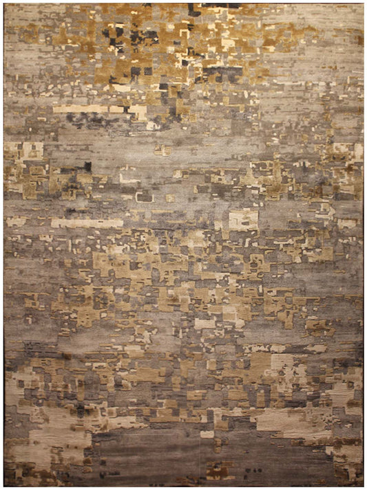 Luxury hand knotted carpet made from Botanical & Bamboo Silk