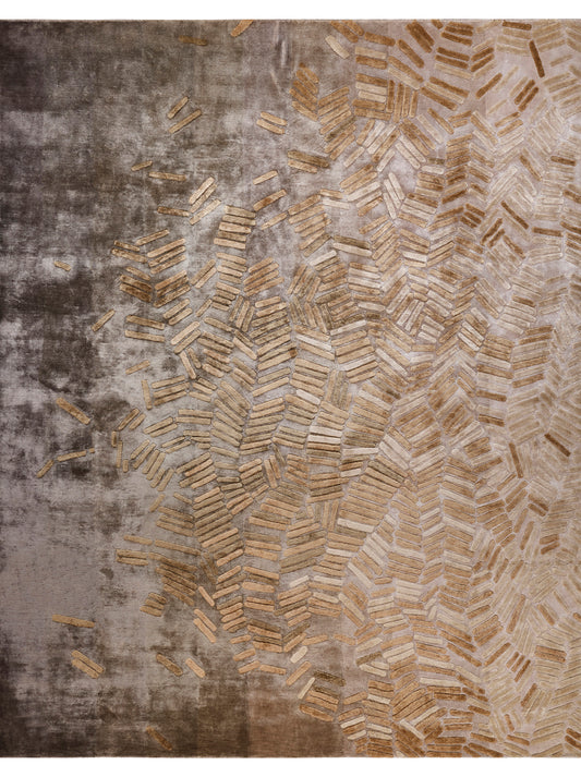 Luxury hand knotted carpet made from 100% Botanical Silk