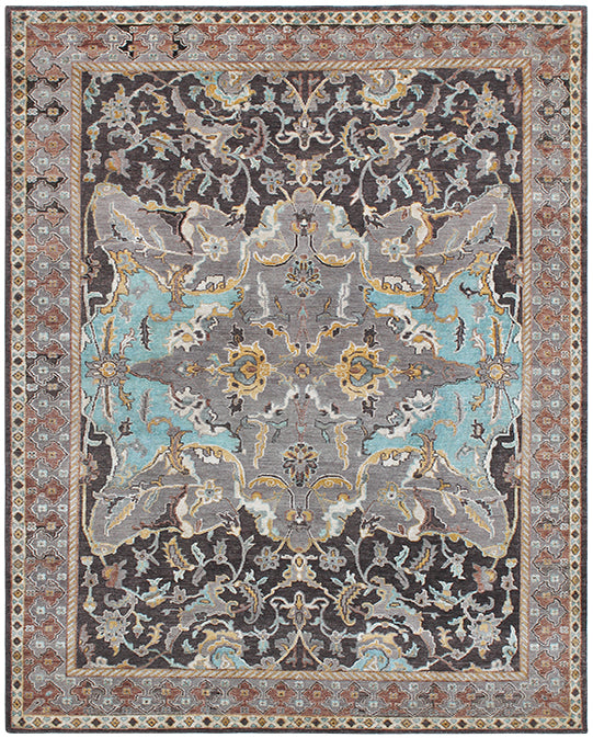 Luxury hand knotted carpet made from Wool & Bamboo Silk
