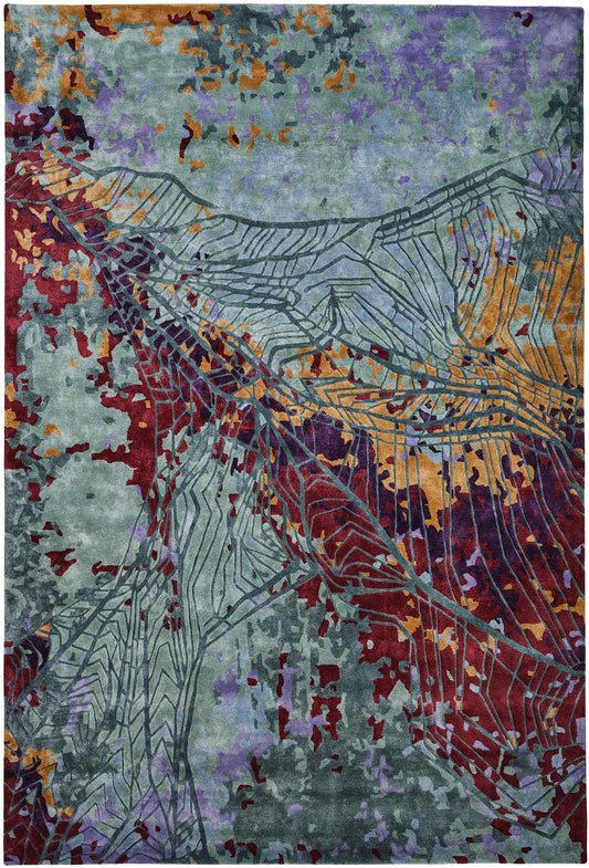 Luxury hand tufted carpet made from 100% Botanical Silk