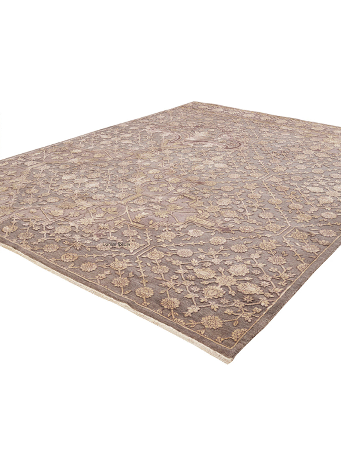 Luxury hand knotted carpet made from Wool & Botanical Silk in silver grey color and 5'6" x 8' size