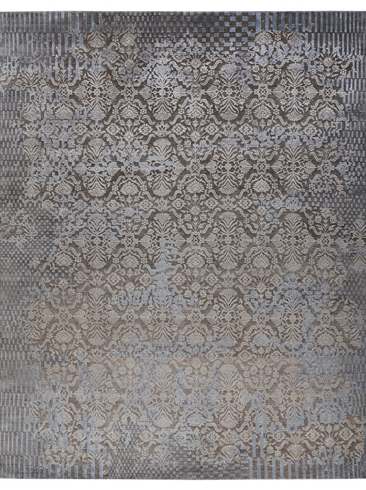 Luxury hand knotted carpet made from Wool & Botanical Silk