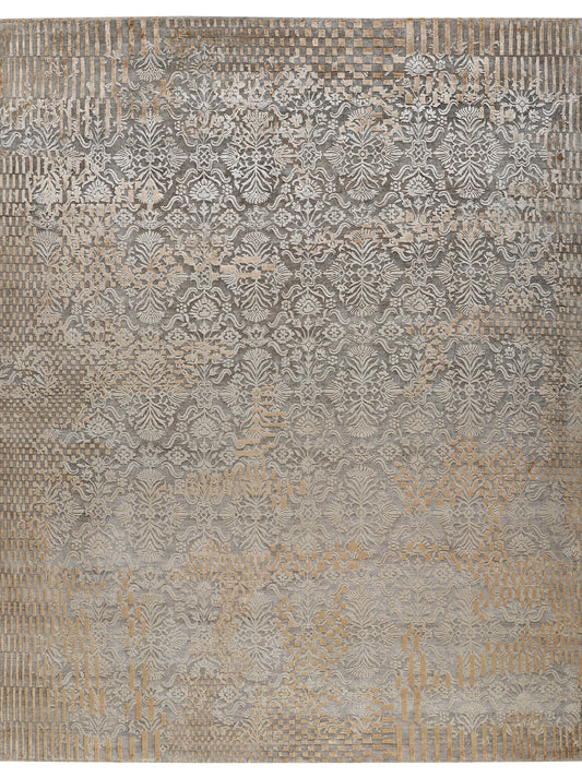Luxury hand knotted carpet made from Wool & Botanical Silk