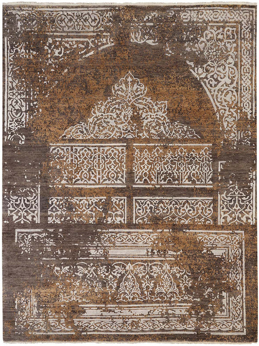 Luxury hand knotted carpet made from Wool & Botanical Silk