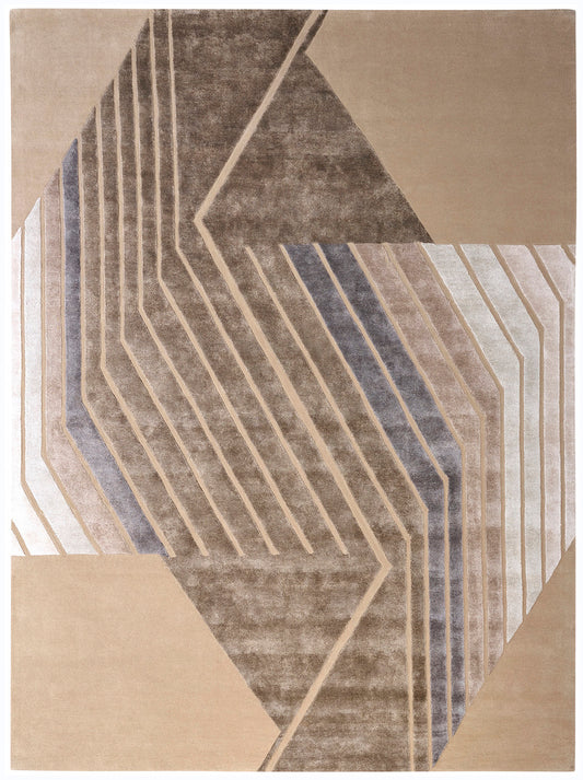 Luxury hand tufted carpet made from Wool & Botanical Silk