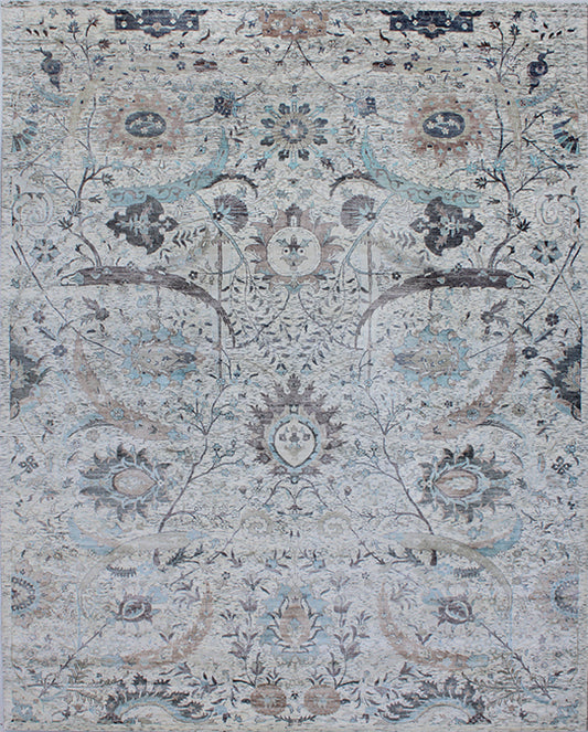 Luxury hand knotted carpet made from Wool & Botanical Silk