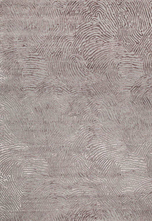 Hands SEASURF Charcoal Grey Luxury Carpet - Wool & Botanical Silk, Hand Knotted (5'6" x 8')