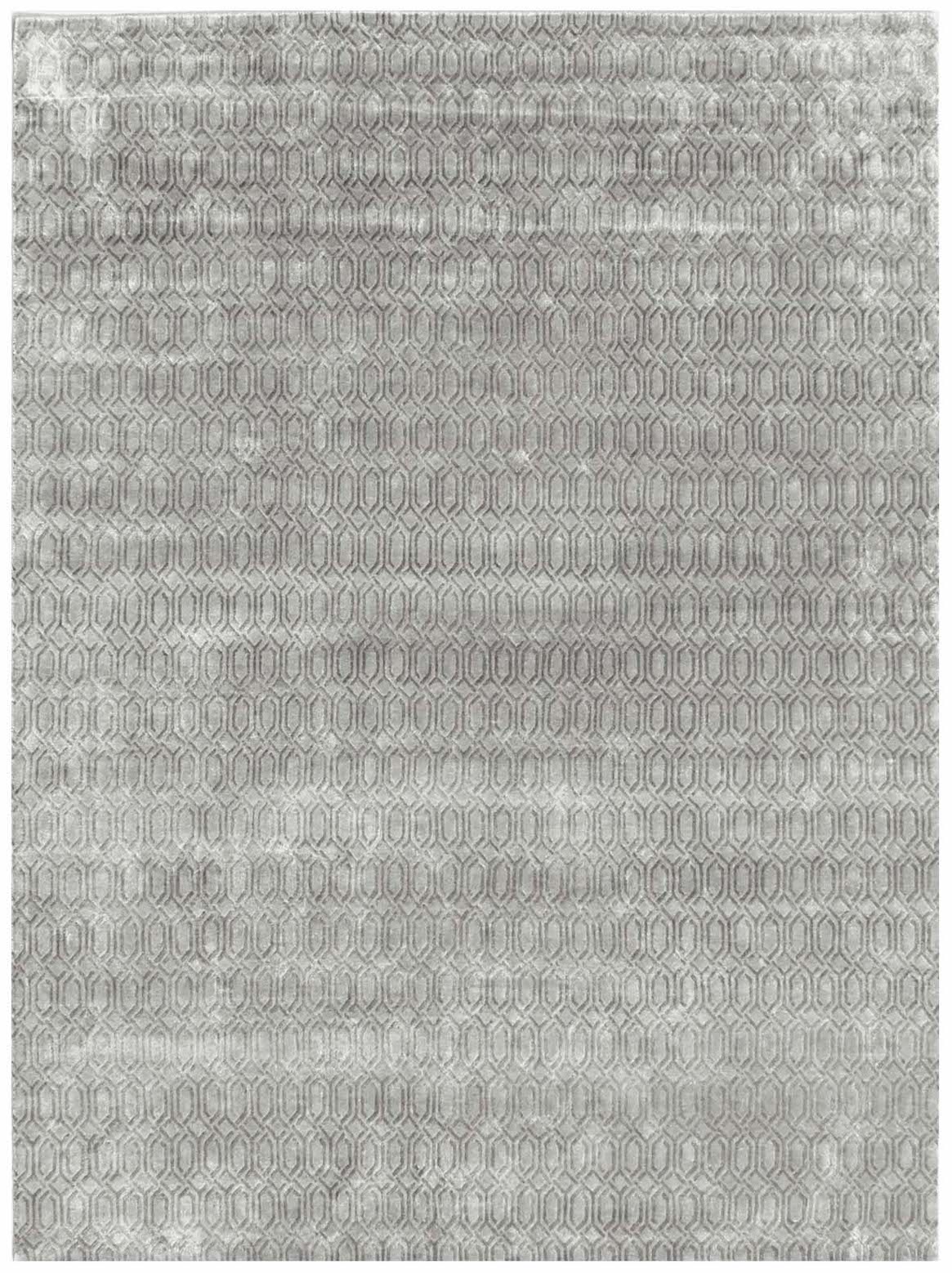 Hands CONSTANT Silver Taupe Luxury Carpet - 100% Botanical Silk, Hand Knotted (5'6" x 8')