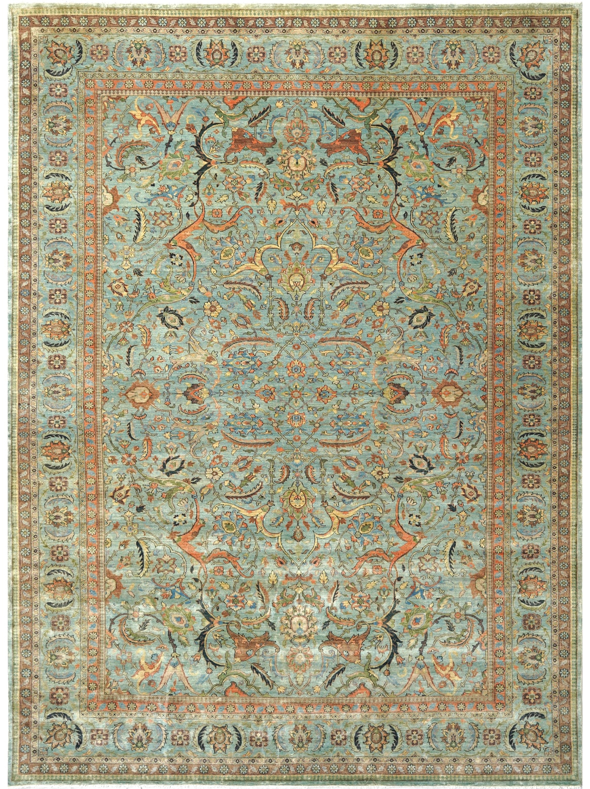 Hands DL 5303 Light Blue Luxury Carpet - 100% Wool, Hand Knotted (Light Blue)