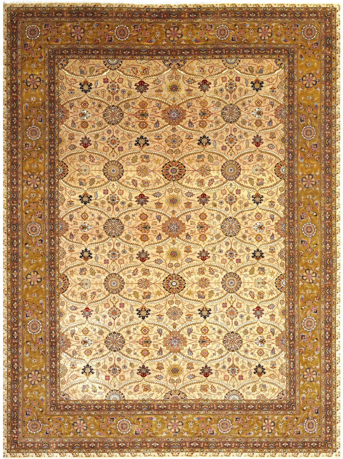 Luxury hand knotted carpet made from 100% Wool