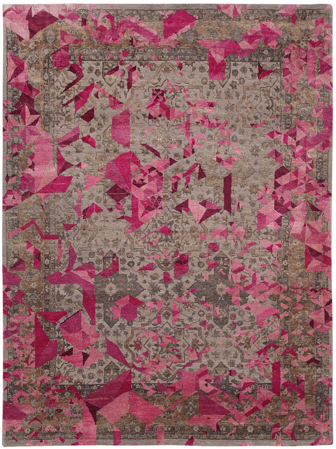 Hands ELIXIR Fuchsia Luxury Carpet - Wool & Pure Silk, Hand Knotted (5'6" x 8')