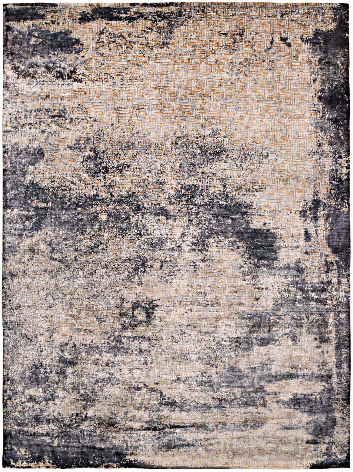 Hands EMERY Gold Luxury Carpet - Wool & Bamboo Silk, Hand Knotted (5'6" x 8')