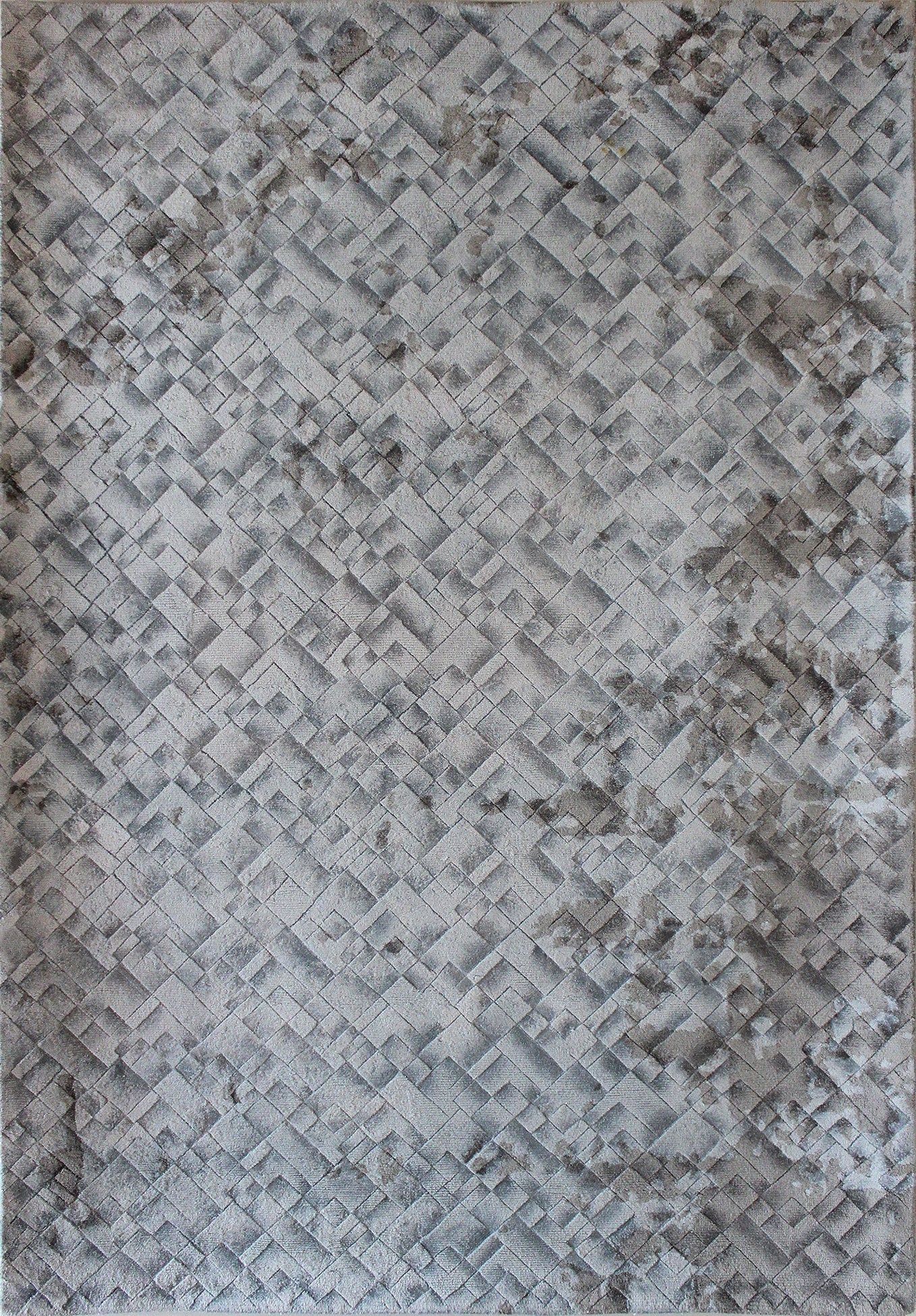 Hands FLUVIAL Sky Grey Luxury Carpet - 100% Botanical Silk, Hand Tufted (4'6" x 6'6")