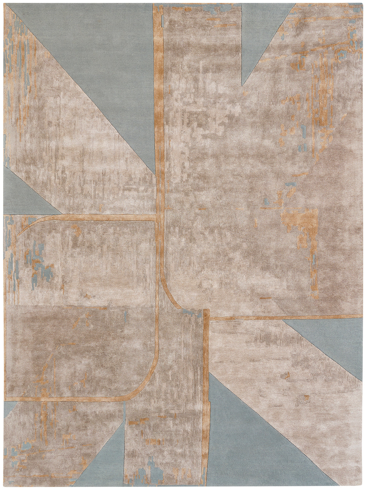 Hands GRAN Beige Gold Luxury Carpet - Wool & Botanical Silk, Hand Tufted (3' x 5')