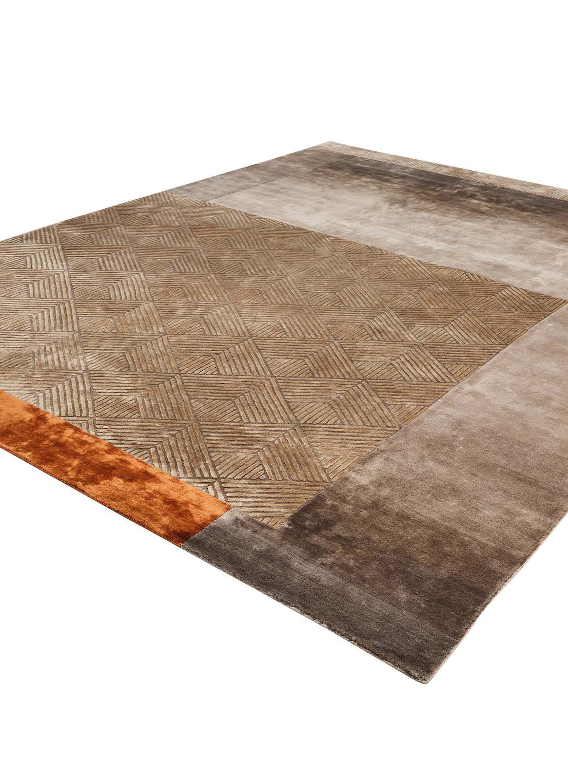 Helix Rust HELIX Rust Handmade Luxury Carpet – Botanical Silk | Hand Knotted ...