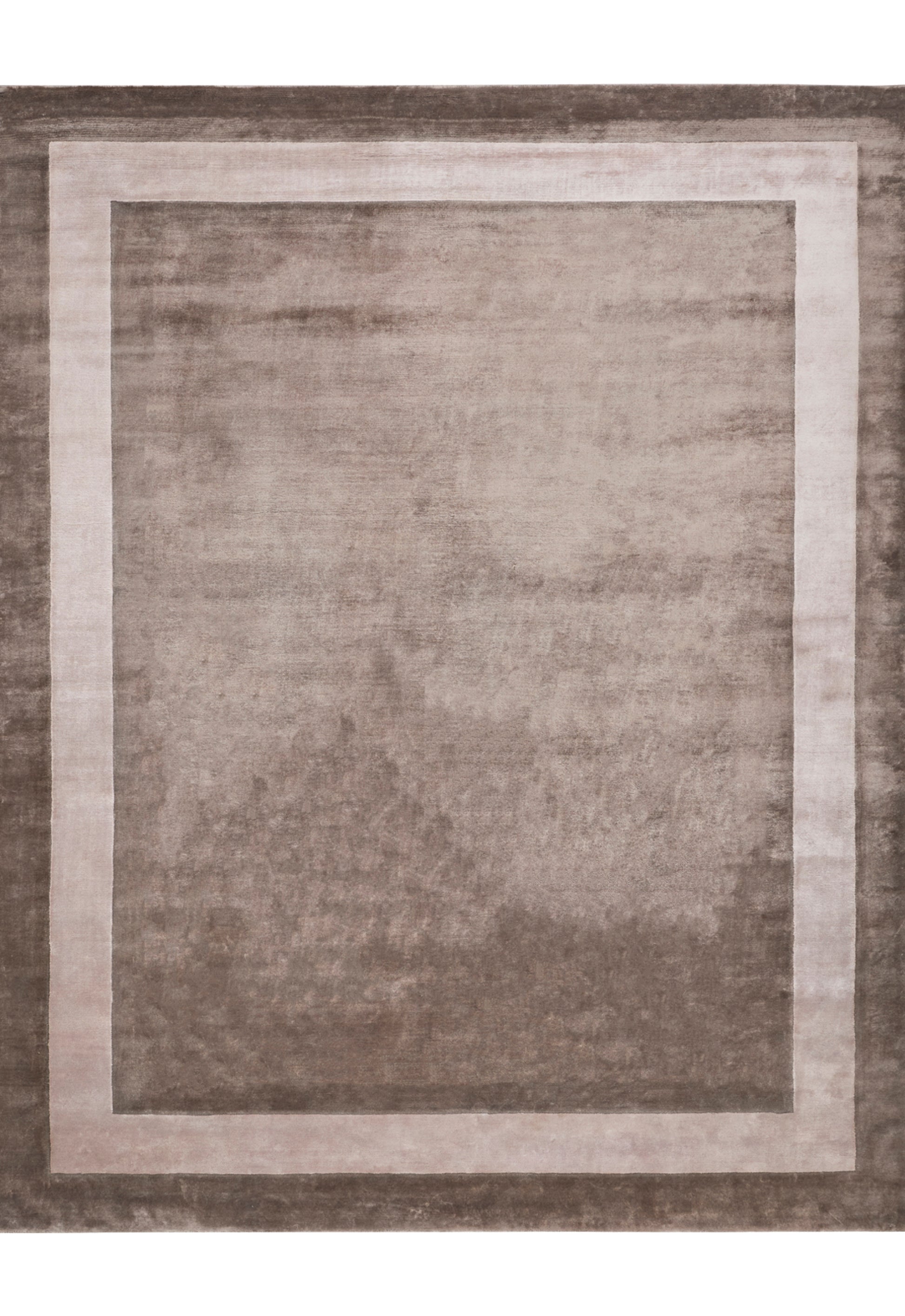 Hands HEM Grey Luxury Carpet - 100% Botanical Silk, Hand Knotted (5'6" x 8')