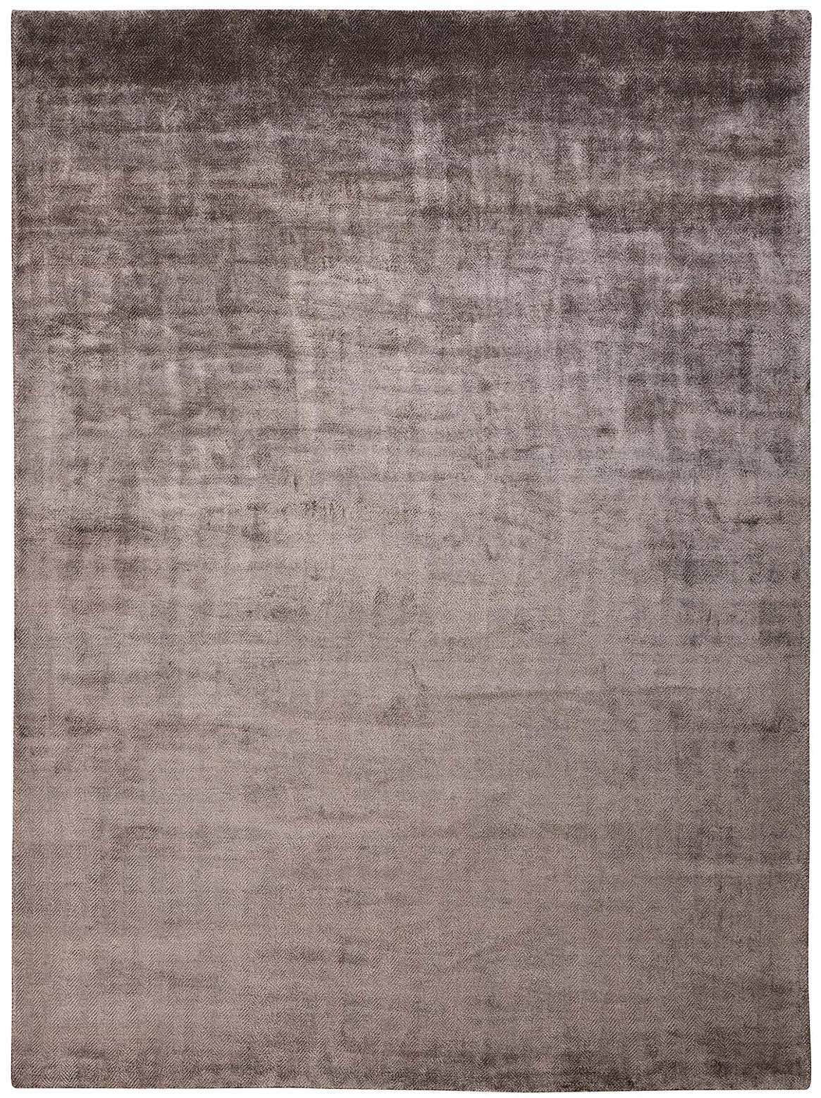 Hands HERRINGBONE Charcoal Grey Luxury Carpet - 100% Botanical Silk, Hand Knotted (5'6" x 8')