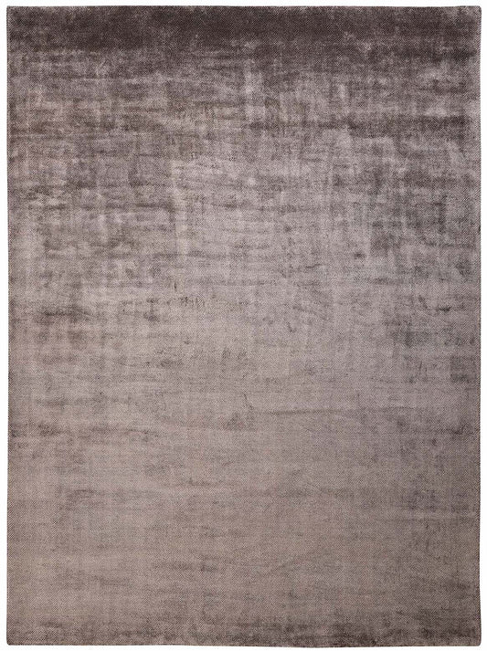 Hands HERRINGBONE Charcoal Grey Luxury Carpet - 100% Botanical Silk, Hand Knotted (5'6" x 8')