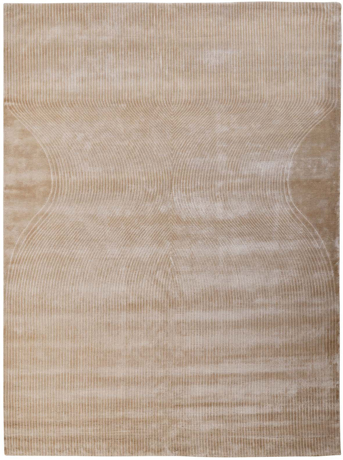 Hands INDAH Ivory Luxury Carpet - 100% Botanical Silk, Hand Knotted (5'6" x 8')