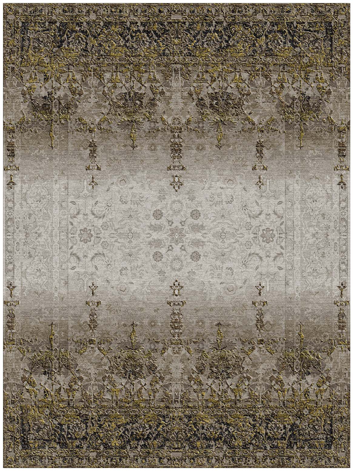 Hands JUVEL Olive Green Luxury Carpet - Wool & Bamboo Silk, Hand Knotted (5'6" x 8')