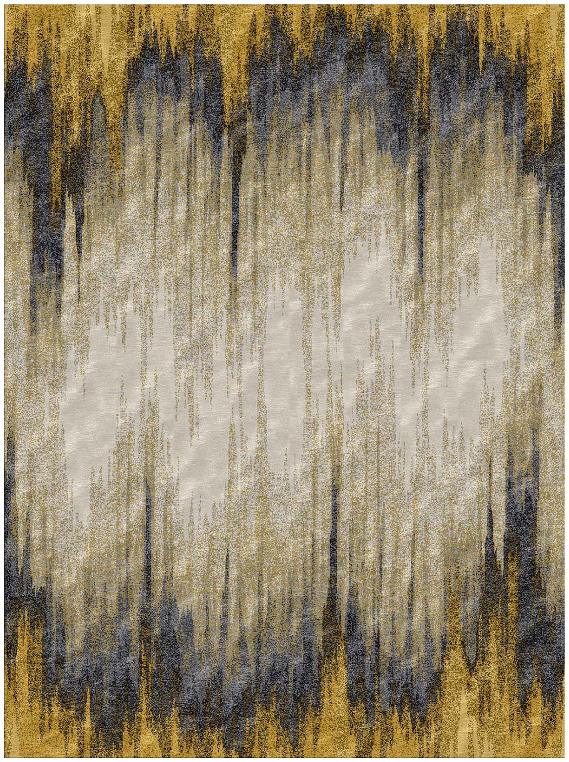 Hands MEZZOTINT Gold Luxury Carpet - 100% Botanical Silk, Hand Tufted (3' x 5')