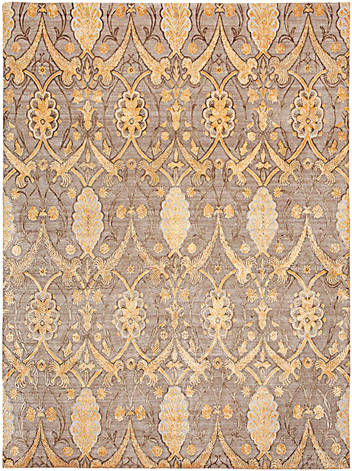 Hands NADARAH Gold Luxury Carpet - Wool & Botanical Silk, Hand Knotted (8' x 10')