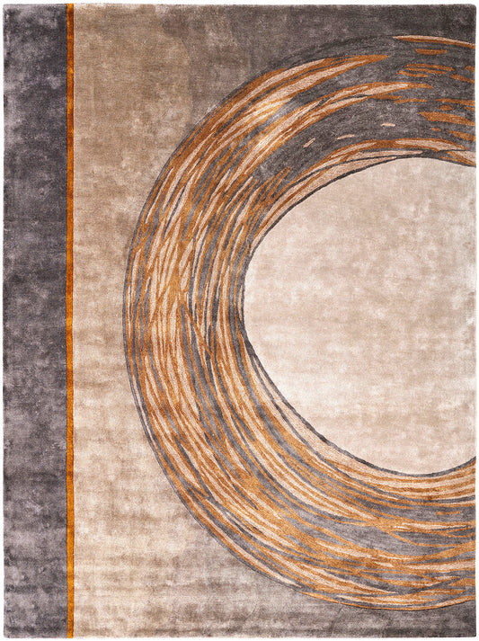 Hands PURO Rust Luxury Carpet - 100% Botanical Silk, Hand Tufted (3' x 5')