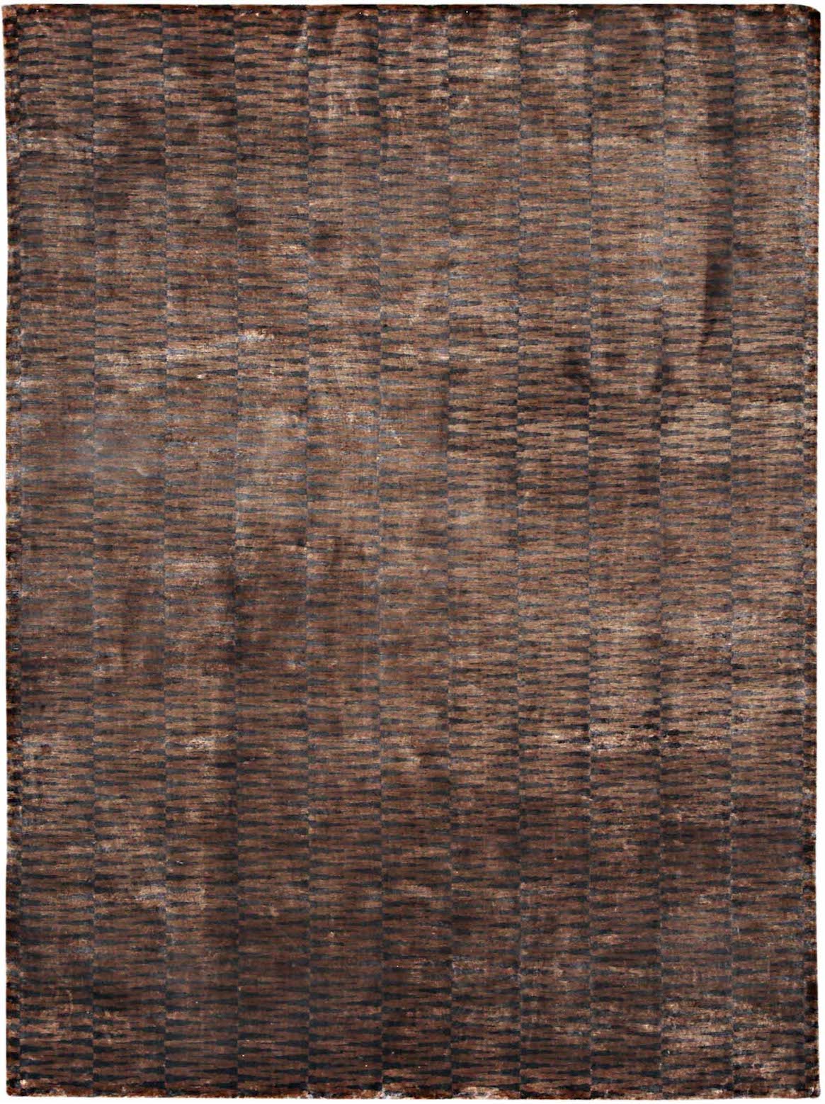 Hands RHYTHM Charcoal Gold Luxury Carpet - 100% Botanical Silk, Hand Knotted (5'6" x 8')