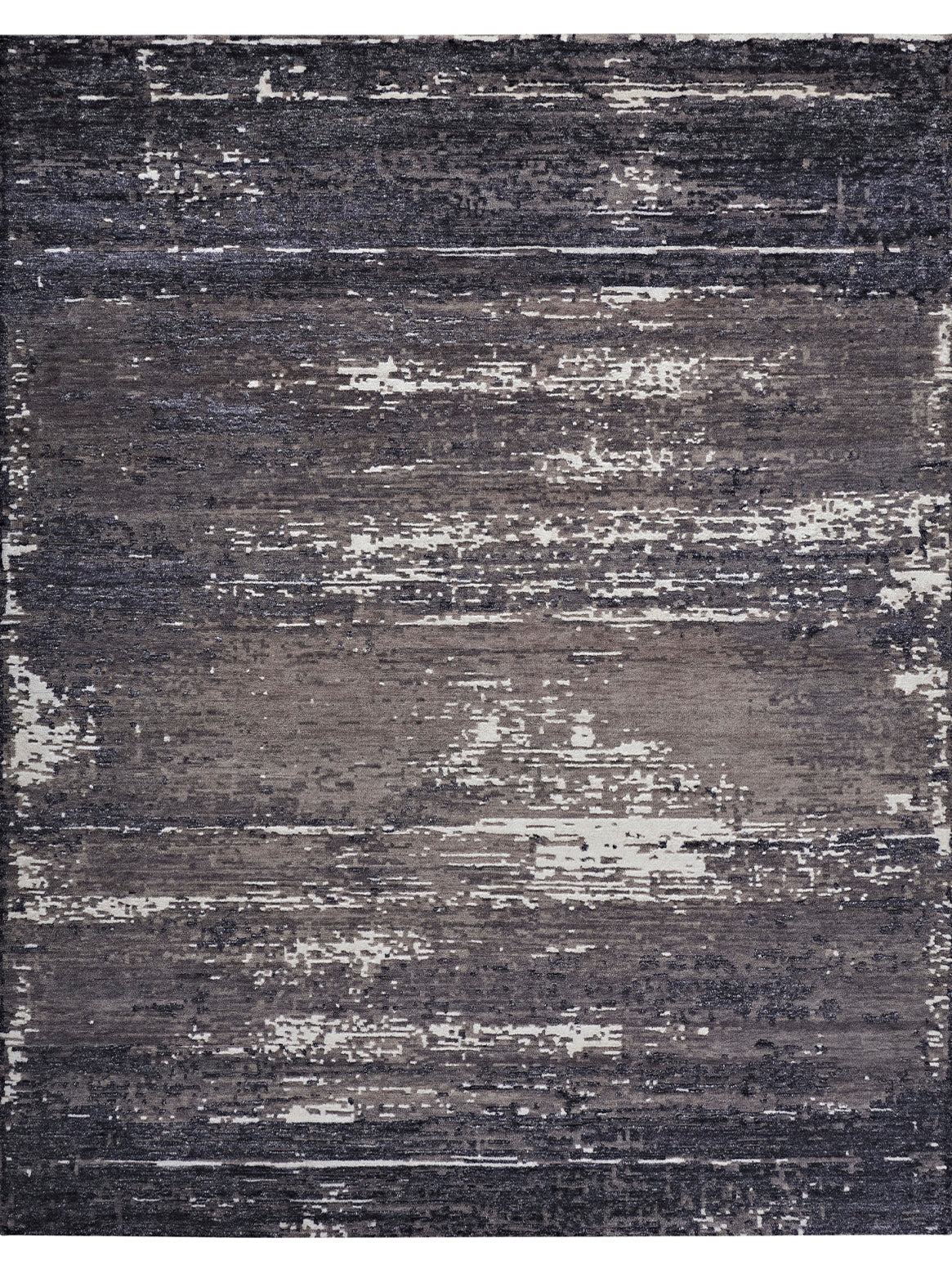 Hands ROU Black & White Luxury Carpet - Wool & Bamboo Silk, Hand Knotted (8' x 10')