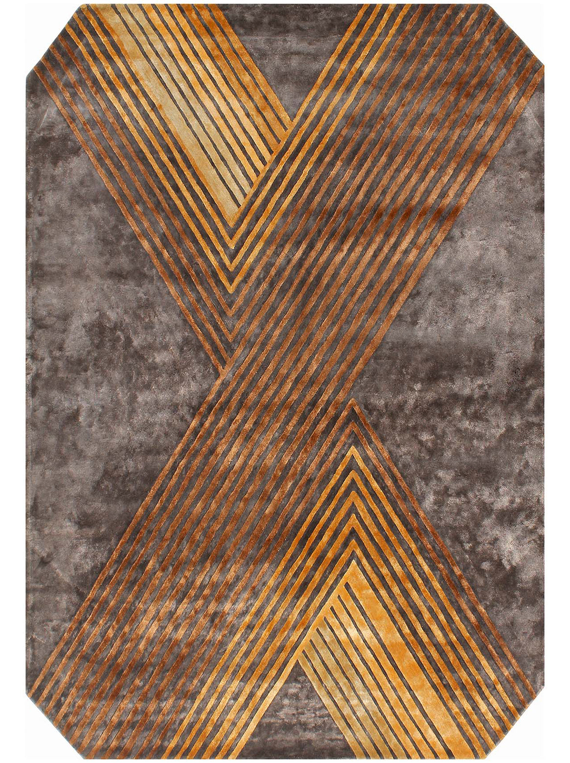 Hands SIMPLEX Bronze Luxury Carpet - 100% Botanical Silk, Hand Tufted (8' x 10')