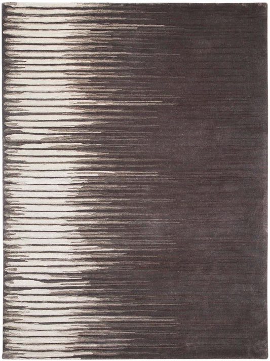 Hands TRANQUIL Beige Charcoal Luxury Carpet - 100% Wool, Hand Tufted (3' x 5')