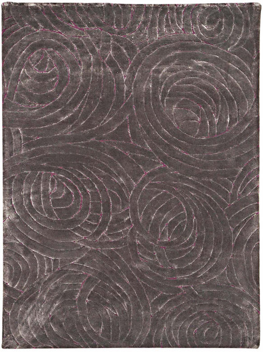 Hands VOLUTE Grey Mauve Luxury Carpet - Wool & Botanical Silk, Hand Tufted (3' x 5')