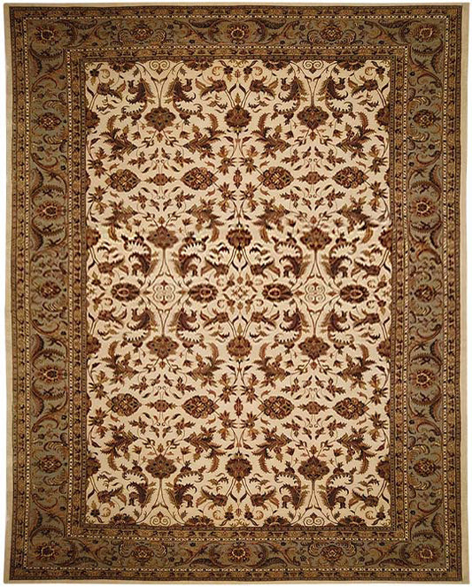 Hands P 36120 Beige Brown Luxury Carpet - Wool & Pure Silk, Hand Knotted (12' x 17')