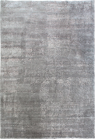 Hands P 4811 Grey Silver Luxury Carpet - Wool & Bamboo Silk, Hand Knotted (8' x 10')