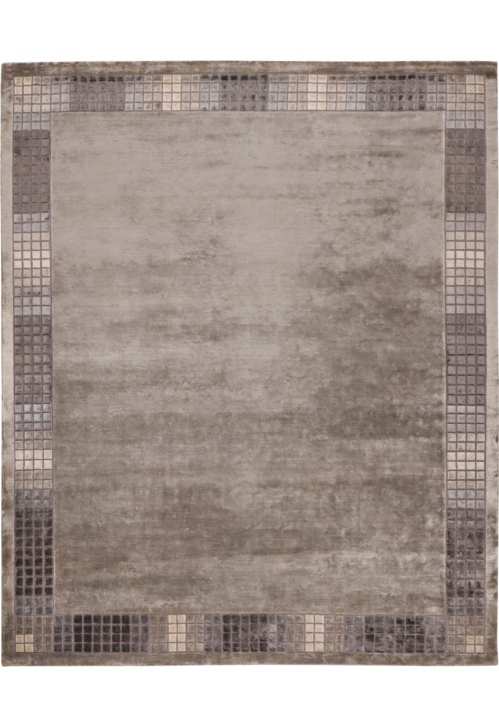 Hands CRATE Grey Luxury Carpet - Wool & Botanical Silk, Hand Knotted (5'6" x 8')