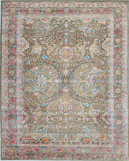 Hands DL 1387 Multi Luxury Carpet - Wool & Botanical Silk, Hand Knotted (10' x 14')